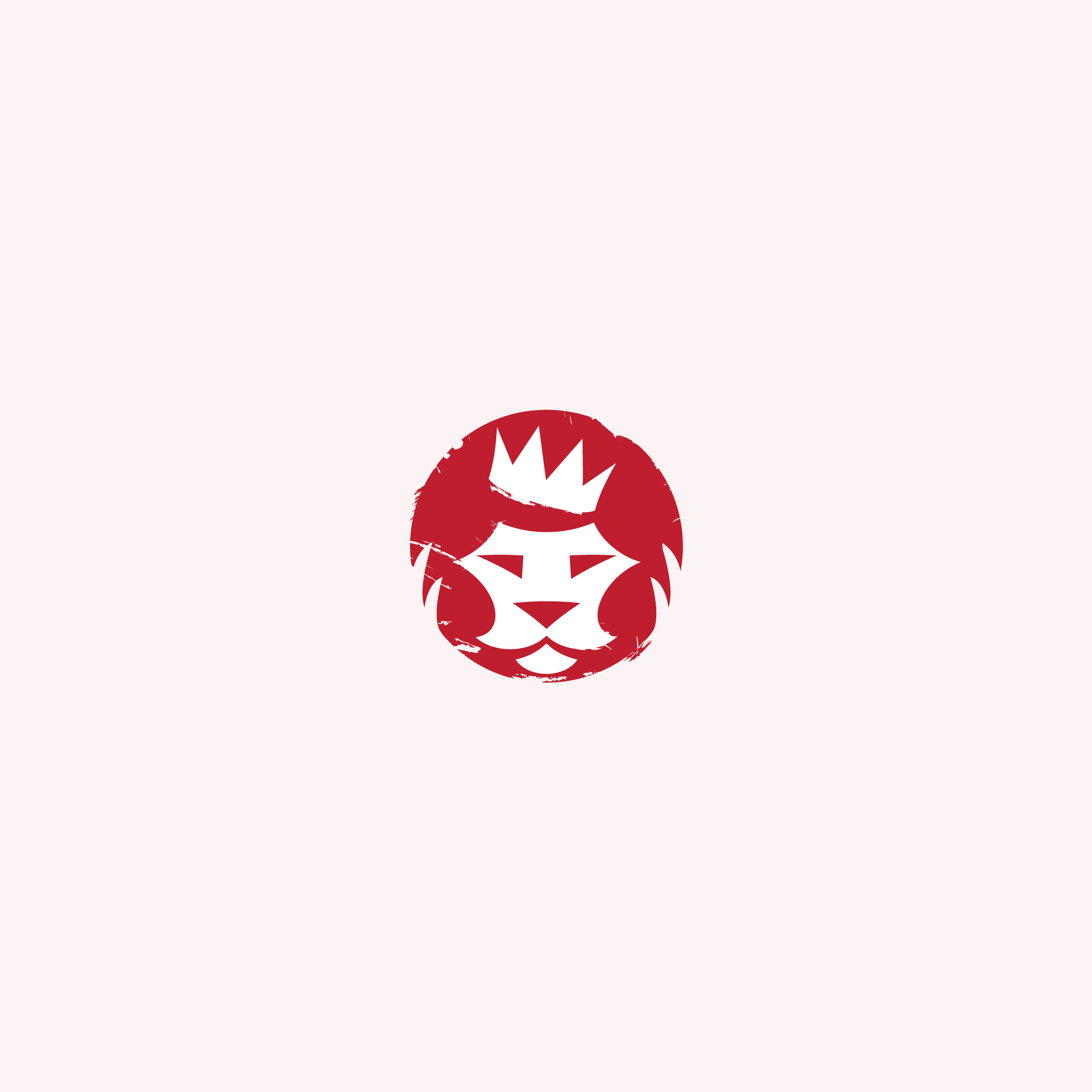 King Ice crowned lion-head emblem in red