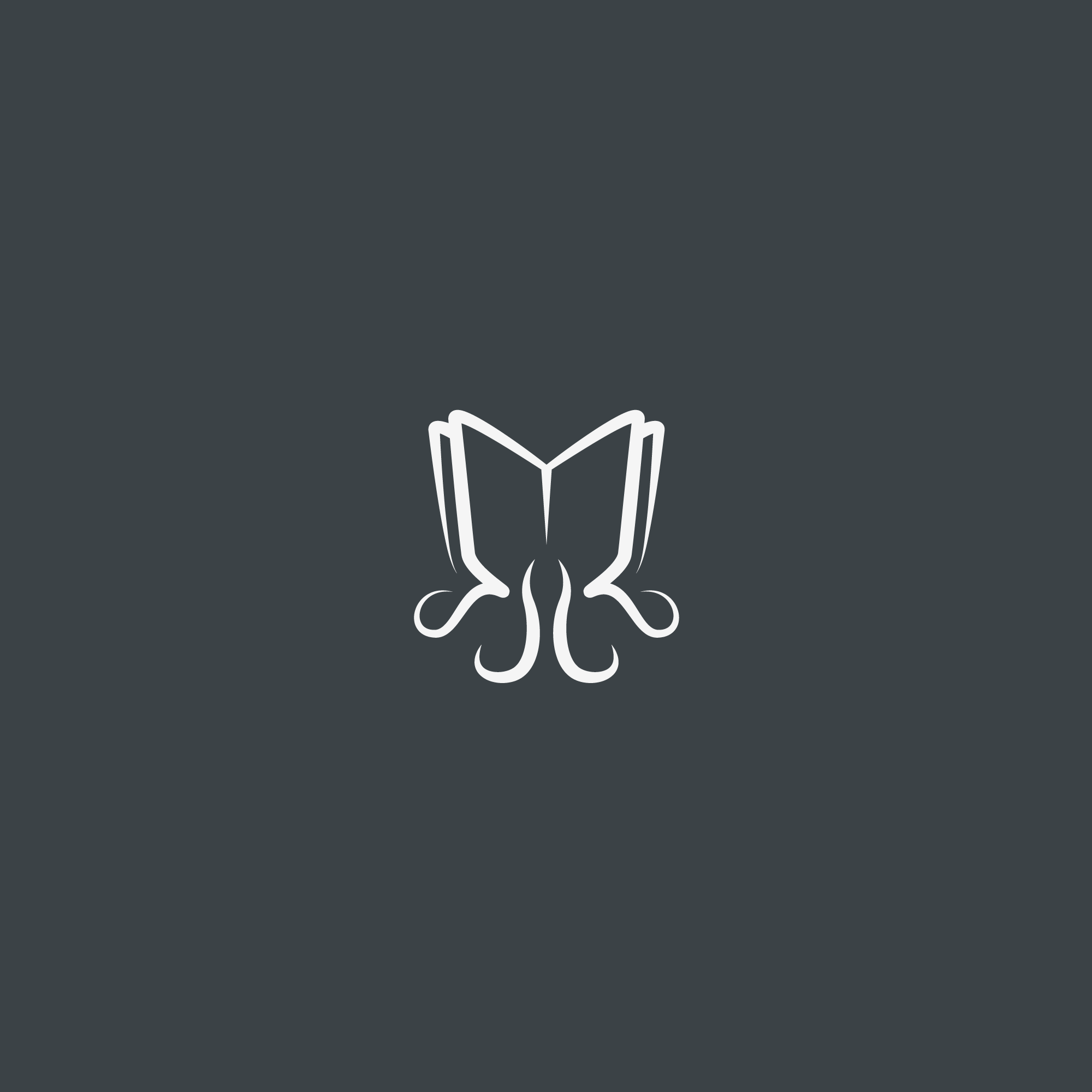 Leviathan Press book-and-tentacles mark in white on charcoal