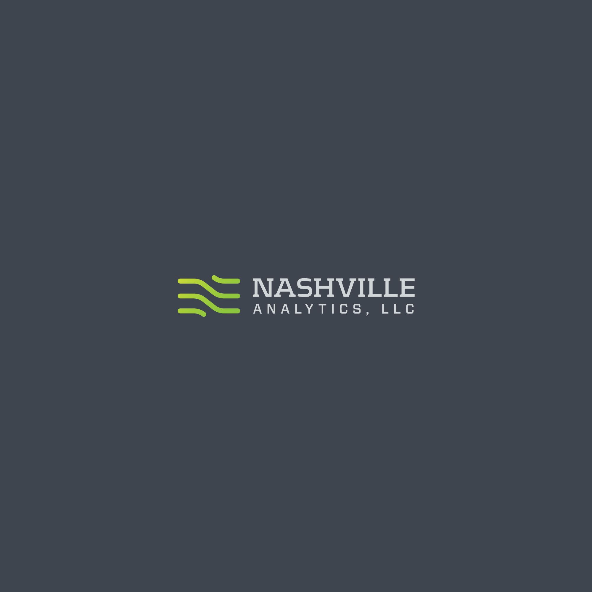 Nashville Analytics, LLC logo in green and white on charcoal