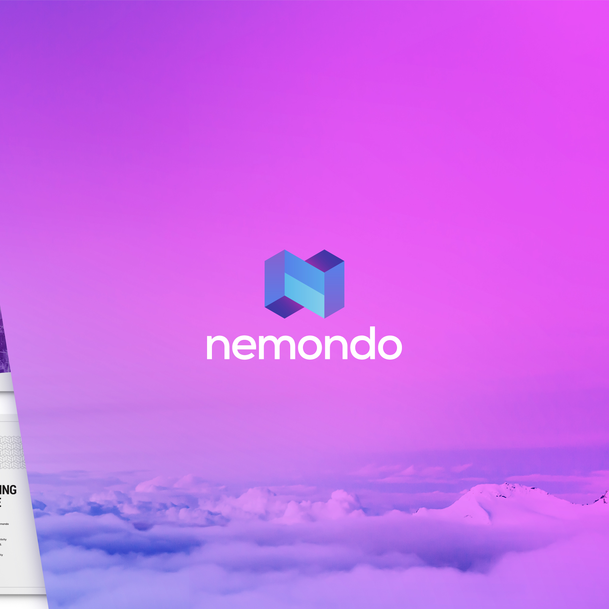 Nemondo logo and wordmark above the clouds