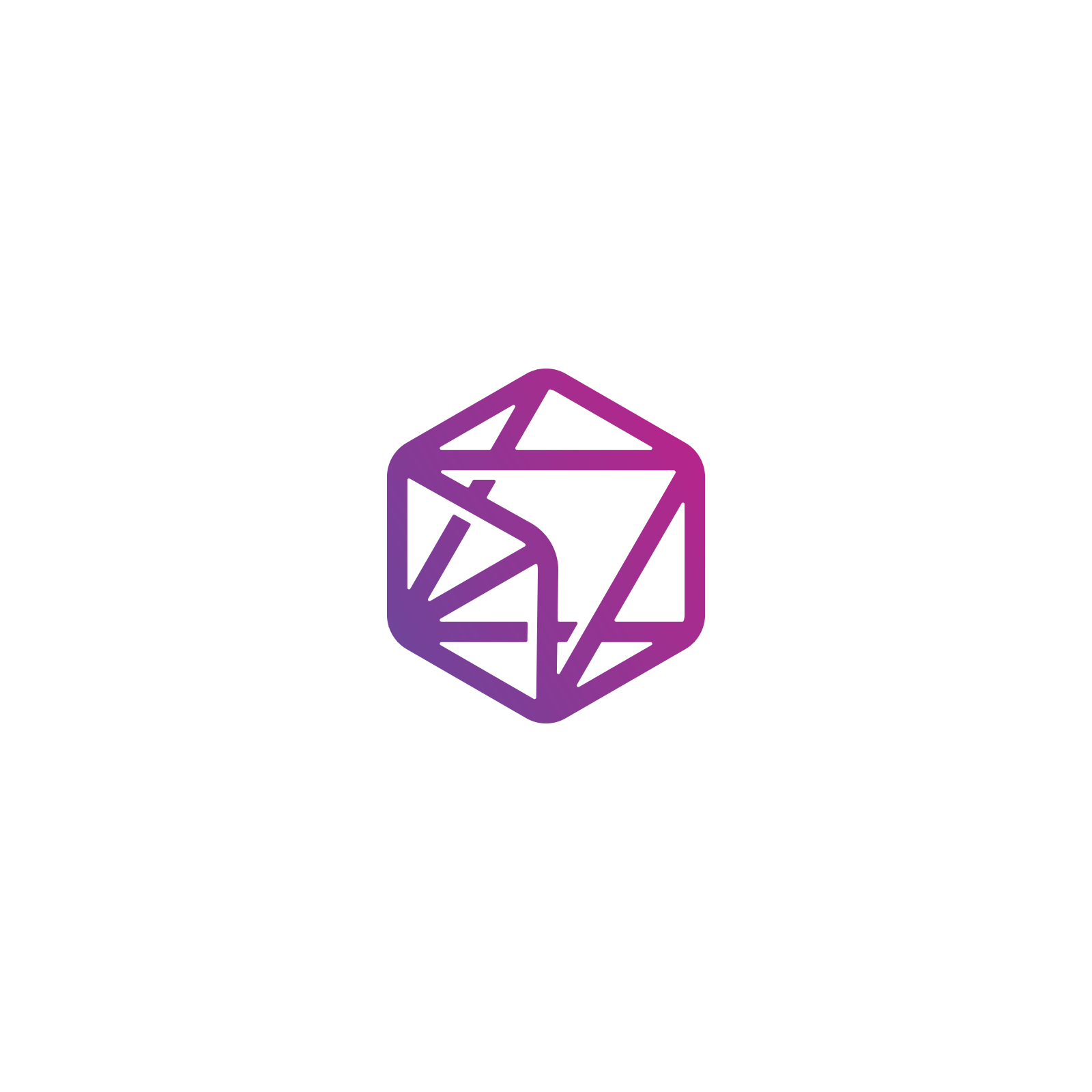 OneClick.ai geometric cube mark in a purple-to-magenta gradient
