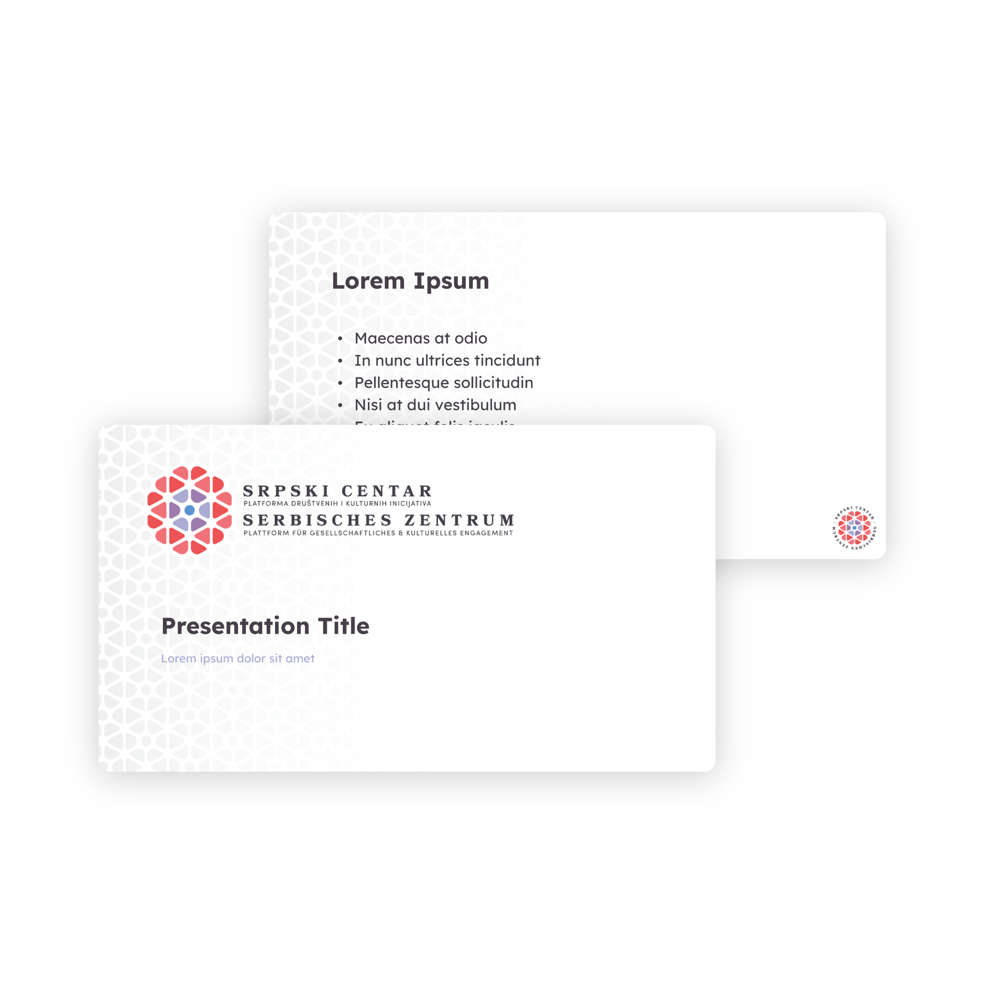 Serbisches Zentrum PowerPoint template slides