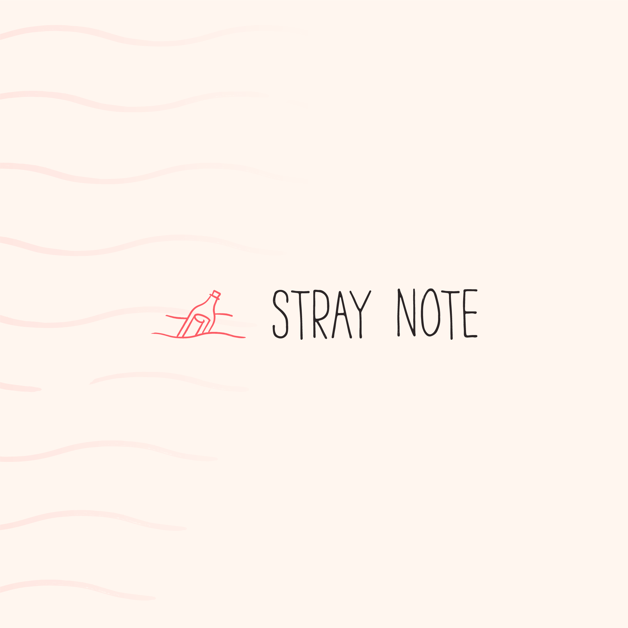 Stray Note horizontal logo lockup with the bottle mark beside the hand-lettered wordmark