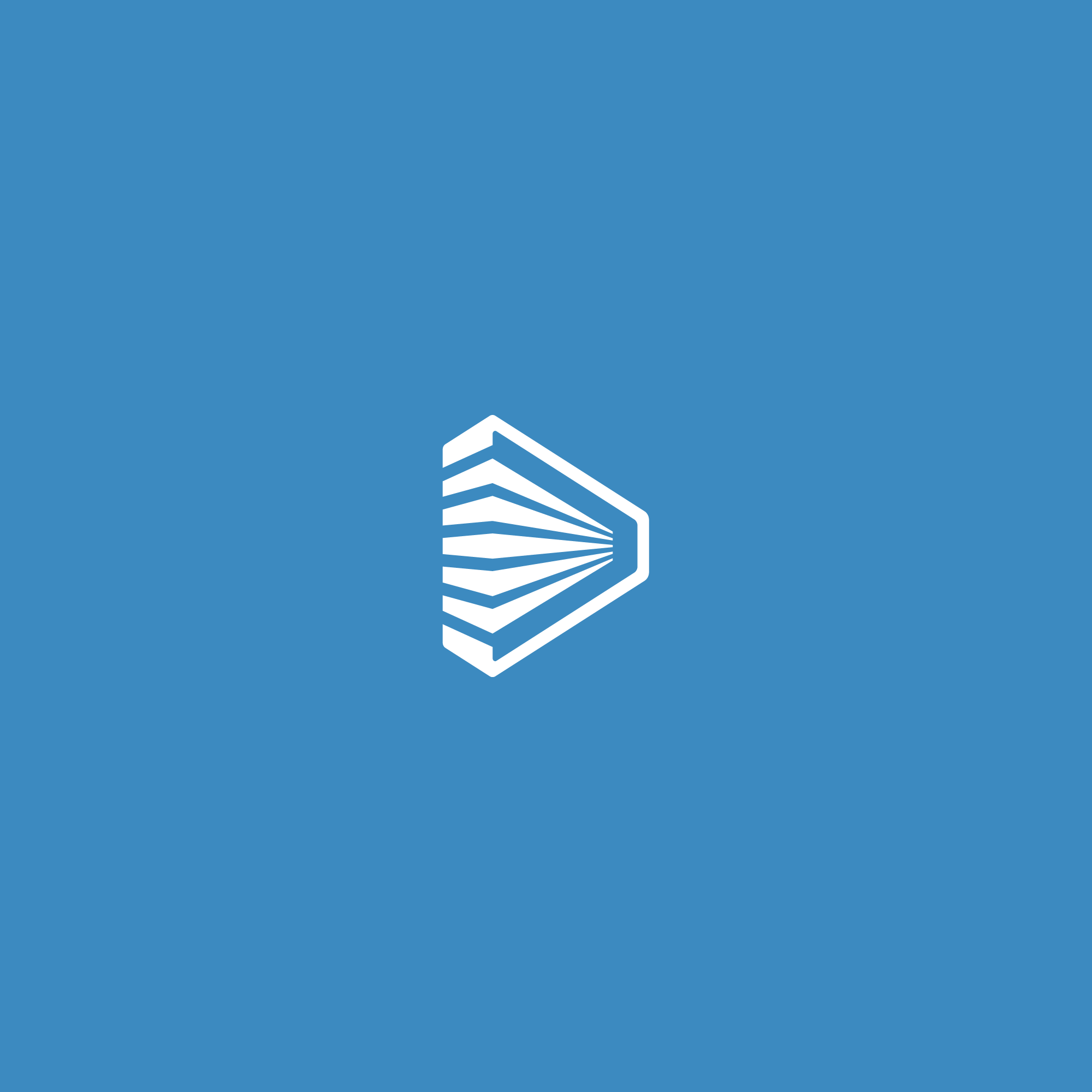 VizDisplay logo mark in white on blue