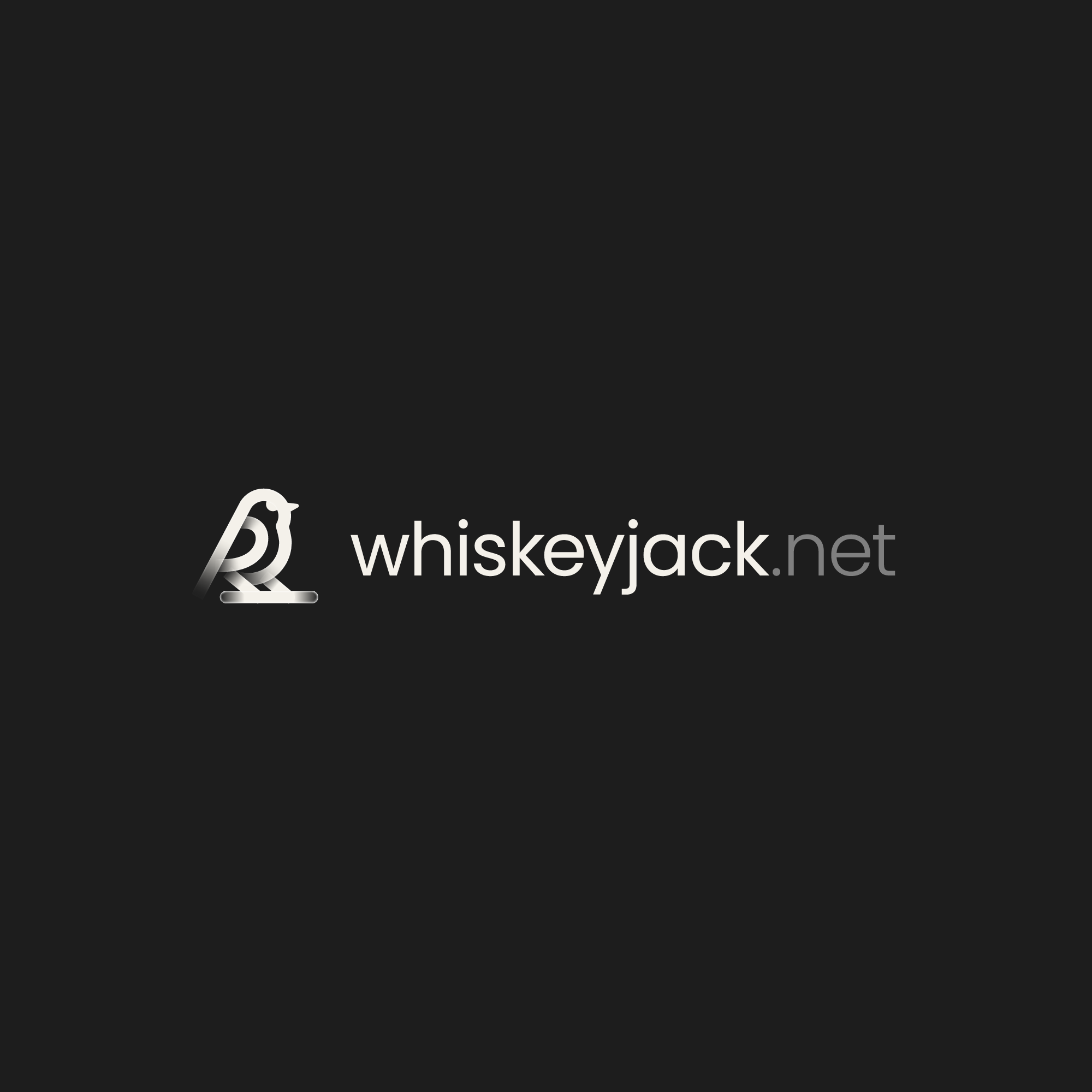 Whiskeyjack.net wordmark with the bird logo on a dark background